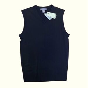 Cremieux black sweater vest 100% washable merino wool - officecore - Men’s S NWT